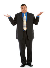 Businessman:  Man Shrugging in Uncertainty