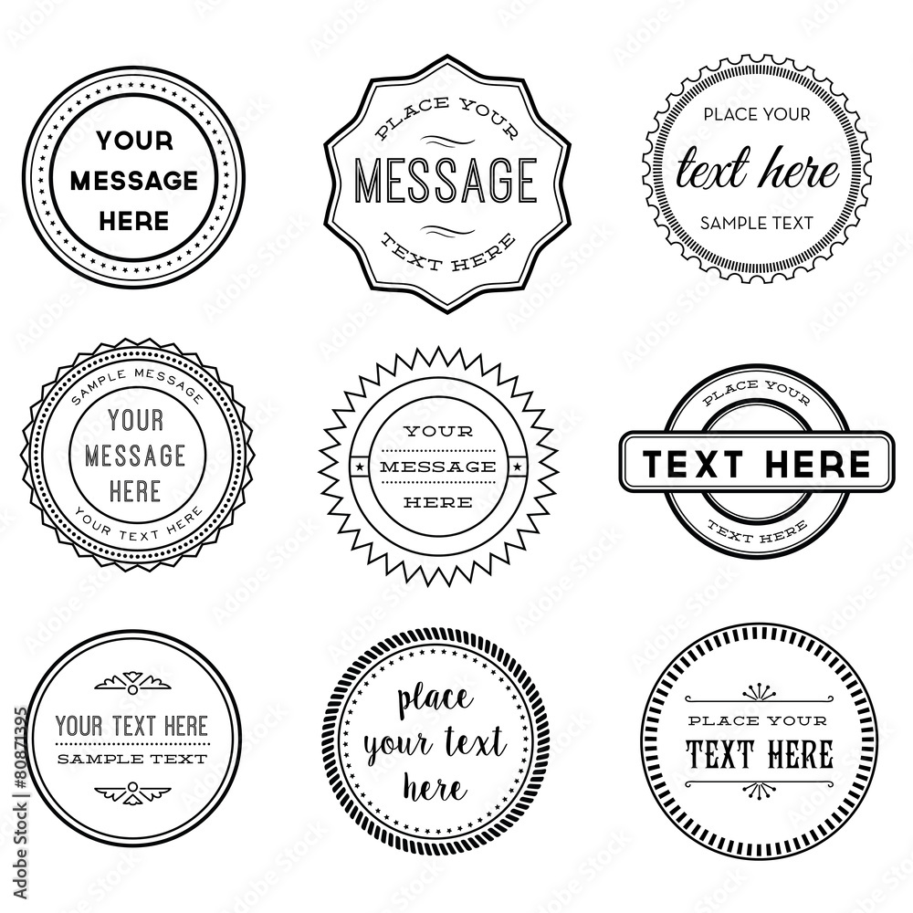 Wall mural vector set of retro stamps and badges