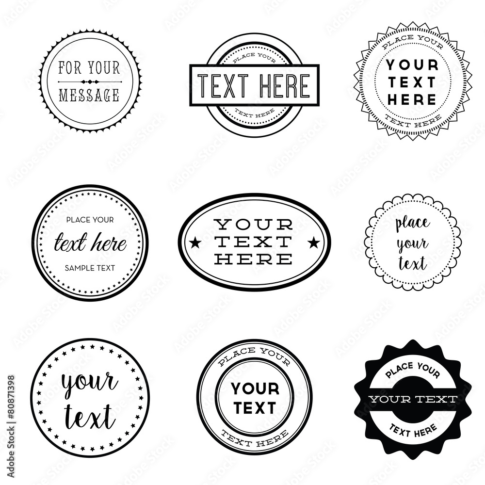 Wall mural vector set of retro stamps and badges