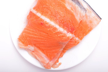Slice of red fish salmon