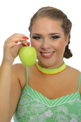 kobieta z jabłkiem