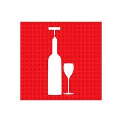 vector icons related to wine including wine bottle, wine glass, corkscrew