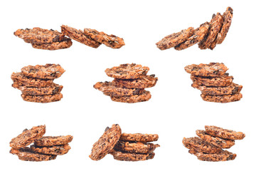 set of sweet cereal biscuits, cookies with nougat