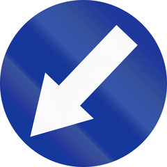 Polish traffic sign: Keep left