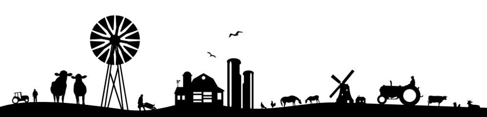 Bauernhof Silhouette © SimpLine