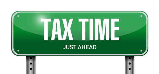 tax time road sign illustration design