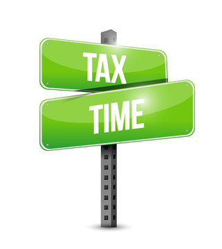 Tax Time Road Sign Illustration Design