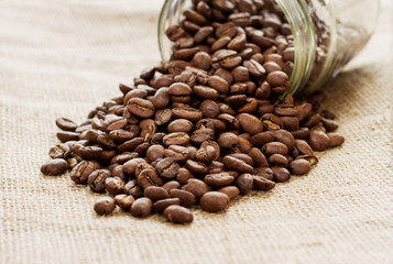 Bank of coffee beans