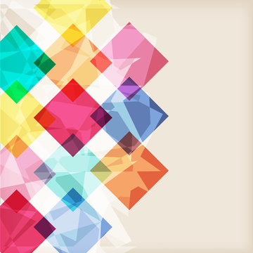abstract retro background with rhombus with bursting colors