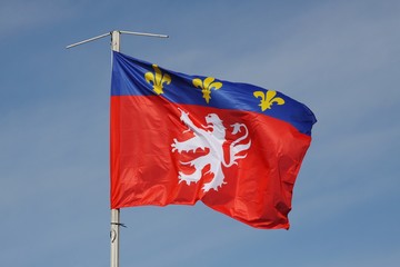 Naklejka premium Flag of Lyon, France