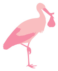 Stork and baby