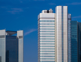 Fototapeta premium Facades of skyscrapers in the center of Frankfurt, Germany