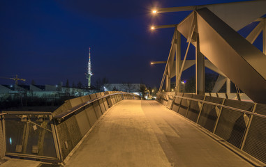 City view of Hannover, Germany at evening
