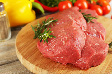 Raw beef steak