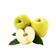 apples with green leaves