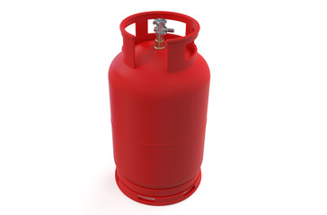 A red gas cylinder
