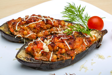 Eggplant stuffed minced meat