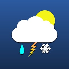 Sun, cloud, rain, snow, thunder icon