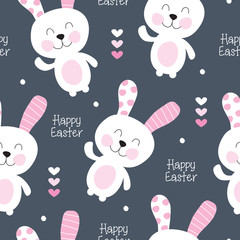 happy easter bunny pattern vector illustration