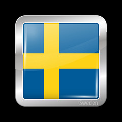 Flag of Sweden. Metal Icons