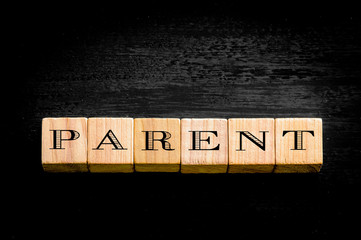 Word Parent isolated on black background