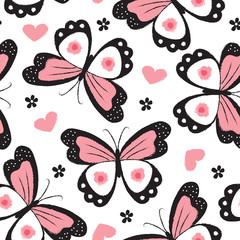 seamless butterfly pattern vector illustration - 80877968