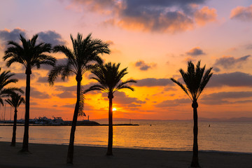 Majorca El Arenal sArenal beach sunset near Palma