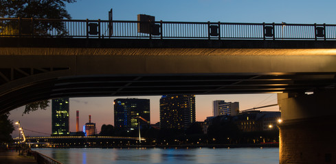 Skyline of Frankfurt, Germany,at sunset