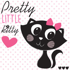 pretty little black cat vector illustration