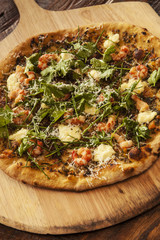 fresh baked ridgeback shrimp pizza