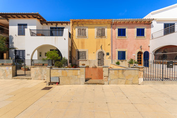 Fototapeta na wymiar Houses in historic old town of Pollenca, Majorca island, Spain