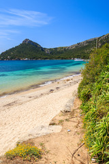 Beautiful beach Cala Pi de la Posada, Majorca island, Spain
