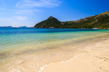 Beautiful beach Cala Pi de la Posada, Majorca island, Spain