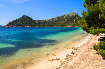 Fototapeta na wymiar Beautiful beach Cala Pi de la Posada, Majorca island, Spain