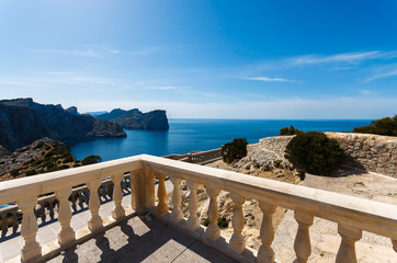 View of Majorca island coast from Cap Formentor lighthouse