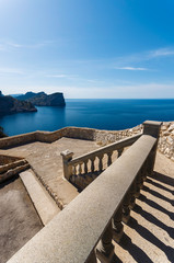 View of Majorca island coast from Cap Formentor lighthouse