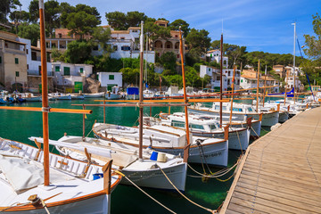 Fototapeta na wymiar Boats in Cala Figuera fishing port, Majorca island, Spain