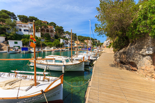 Boats in Cala Figuera fishing port, Majorca island, Spain