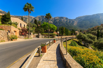 Road in Deia mountain village, Majorca island