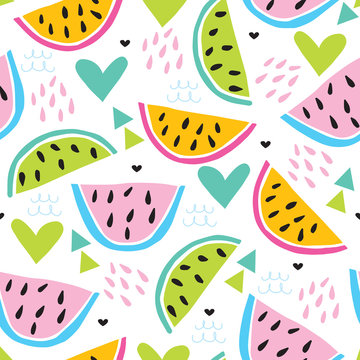 seamless colorful melon pattern vector illustration