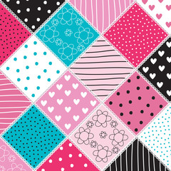 Fototapeta premium colorful patchwork pattern vector illustration