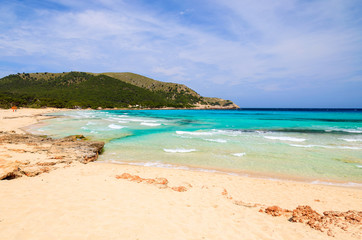 View of beautiful Cala Ratjada beach, Majorca island, Spain