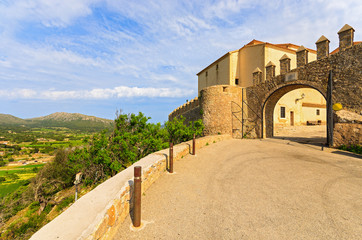 Fototapeta na wymiar Monastery building in Arta village, Majorca island, Spain