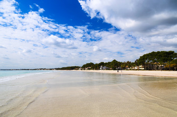 Beautiful sea on Alcudia beach, Majorca island, Spain