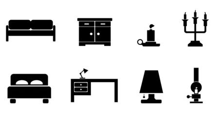 Meubles en 8 icônes
