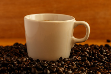 Coffee cup and Coffee beans