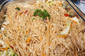 Pad Thai meal at a chinese restaurant buffet