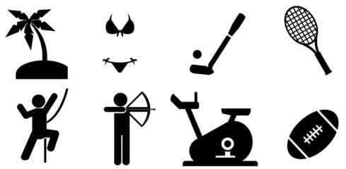 Sports et loisirs en 8 icônes