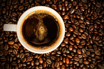 Coffee cup and Coffee beans