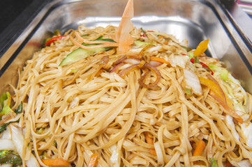Pad Thai meal at a chinese restaurant buffet